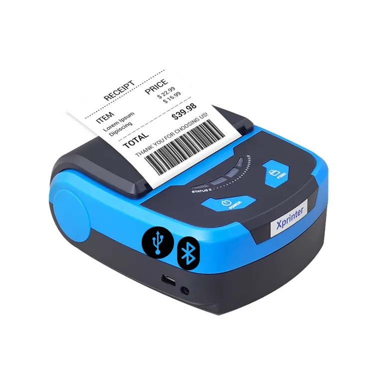 Impresora portátil térmica con bateria de tickets 80mm USB Bluetooth P810