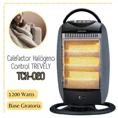 TREVELY - Calentador Electrico Halogeno - Estufa TCH-020