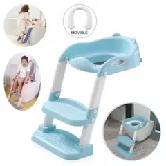 DOUX BEBE - Asiento Entrenamiento Para Niños con Escalera Celeste