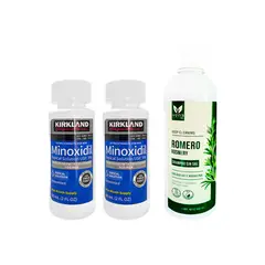 KIRKLAND - Minoxidil liquido 2 Unidades + Shampoo Romero Vena 500ml