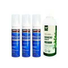 KIRKLAND - Minoxidil Espuma 3 Unidades + Shampoo Romero Vena 500 ml