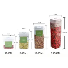 GENERICO - SET RECIPIENTES 7 PIEZAS CEREALES HERMÉTICO ALMACENAMIENTO GENIEKA