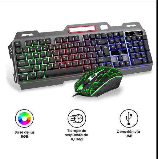 Kit Teclado Y Mouse Gamer Alámbrico Retroiluminado