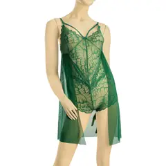 GENERICO - Lencería erótica una pieza Babydoll - VerdeTalla S
