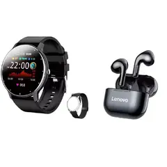 LENOVO - Audífonos LP40 y Smartwatch Toumi Fit 2 y cinturón inoxidable