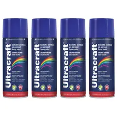 TRUPER - Pintura spray color AZUL MARINO, 4 UNIDADES ULTRACRAF