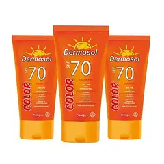 GENERICO - Protector Solar De Color Piel 70 Spf Dermosol 120Gr 3 Unidades
