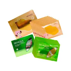 BIOAQUA - Mascarilla Ojos Algas con nicotina 8gr + Mascarilla Labial Dorada 8gr