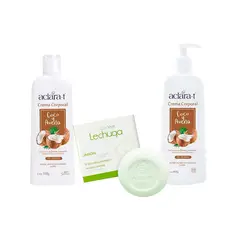 GENERICO - Crema Corporal Coco y Avena 450Gr y 150Gr + Jabón de Lechuga 80Gr