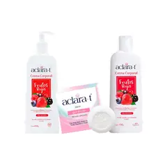 GENERICO - Crema Corporal Frutos Rojos 450gr y 150Gr + Jabón con Glutathione 80Gr