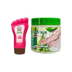 NEVADA NATURAL PRODUCTS - Crema Rosa + Exfoliante para los Pies 120ml Aloe Vera 500ml Wokali
