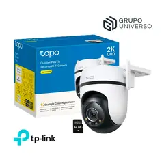 TP LINK - Cámara Vigilancia IP Exterior Tapo C520WS 360° 2K 4MP Micro SD 64GB