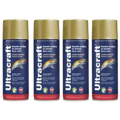 TRUPER - Pintura spray color ORO METALICO, 4 UNIDADES ULTRACRAF