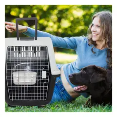 GENERICO - Transportadora Pet de Plastico Compacto en Color Negro