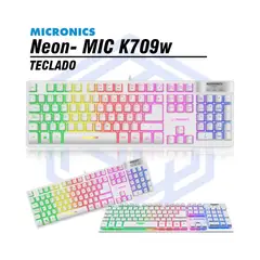 MICRONICS - TECLADO NEON WHITE - MIC K709w