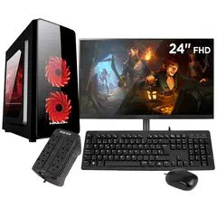 AMD - Computadora PC GAMER RYZEN 3 3200G 16GB 480GB MONITOR 24" CURVO FULL HD
