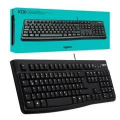 LOGITECH - TECLADO K120 CON CABLE USB NEGRO