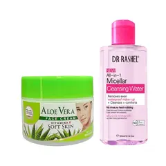 NEVADA NATURAL PRODUCTS - Crema Facial de aloe vera + Agua Limpiadora Micelar Rosa