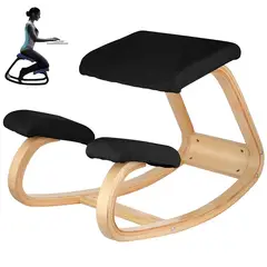 GENERICO - Silla ergonómica para arrodillarse de madera negro