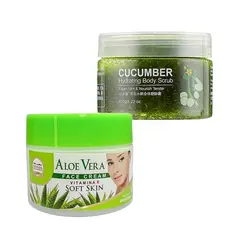 NEVADA NATURAL PRODUCTS - Crema Facial de aloe vera + Crema Hidratante con Pepino