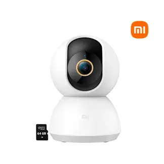 XIAOMI - Cámara de Seguridad C300 Wi-Fi 2K 3MP Gira 360º + Micro SD 64GB