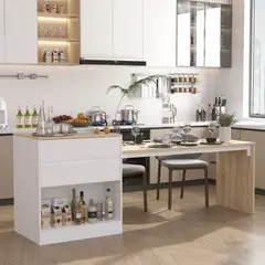 TU MESITA - Isla para Cocina Moderna Ventura color BlancoDuna