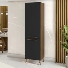 TU MESITA - Alacena Multiusos Andy color MarrónNegro 2 puertas