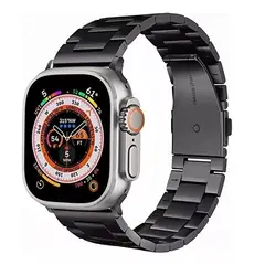 GENERICO - CORREA ESLABONES DE METAL PARA WATCH ULTRA 49MM NEGRO