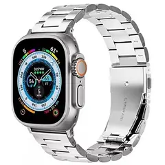 GENERICO - CORREA ESLABONES DE METAL PARA WATCH ULTRA 49MM PLATEADO