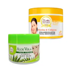 NEVADA NATURAL PRODUCTS - Crema Facial de aloe vera + Crema Elastina y colágeno