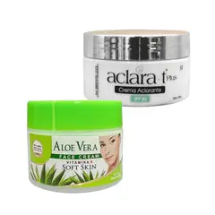 NEVADA NATURAL PRODUCTS - Crema Facial de aloe vera + Crema Aclarante con SPF 30