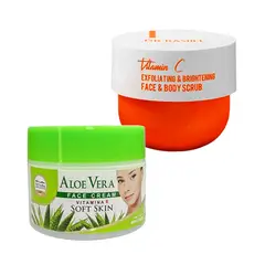 NEVADA NATURAL PRODUCTS - Crema Facial de aloe vera + Exfoliante Iluminador Vitamina C