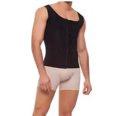 FAJITEX - Faja Chaleco para Hombre con Broches - Negro - S