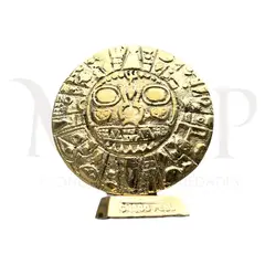 MFAP BRONCERIA Y ANTIGUEDADES - Sol de Echenique, escudo inca en bronce fundido con base 10 cm - Fortaleza incaica