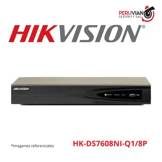 HIKVISION - NVR 8CH POE. Hasta 8Mp. Soporta 1HDD(6TB) HK-DS7608NI-Q1/8P