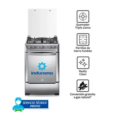INDURAMA - Cocina a Gas 4 Hornillas Granada Zafiro Croma