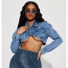 BENCUS JEANS - Casaca Corta Crop Jeans Cottons