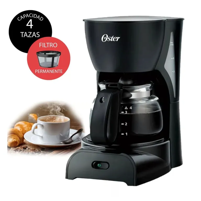 Cafetera para 4 Tazas Jarra de Vidrio Negro