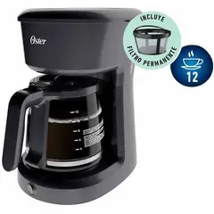 OSTER - Cafetera 12 Tazas Filtro Permanente BVSTDCS12B