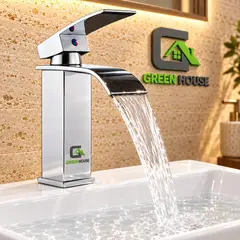 GREEN HOUSE - GRIFERIA LAVATORIO ACERO INOXIDABLE CROMADO BRILLANTE AGUA FRIA 20CM