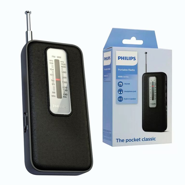 Radio Portátil a Pilas Retro AMFM - Negro