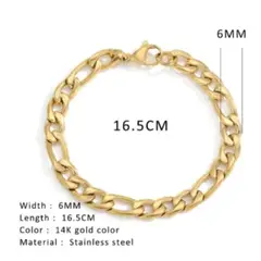 GENERICO - Pulsera de acero modelo cadena II 14 k