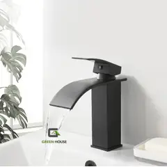 IMPORTADO MC - GRIFERIA LAVATORIO ACERO INOXIDABLE NEGRO MATE SOLO AGUA FRIA 20cm