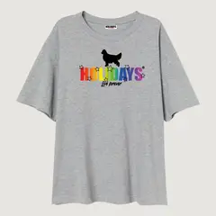 HOLIDAYS - OVERSIZE MUJER GRIS MANGA CORTA