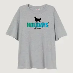 HOLIDAYS - OVERSIZE MUJER GRIS MANGA CORTA