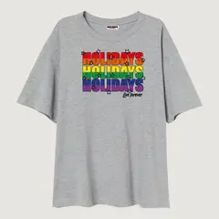 HOLIDAYS - OVERSIZE MUJER GRIS MANGA CORTA