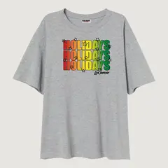HOLIDAYS - OVERSIZE MUJER GRIS MANGA CORTA