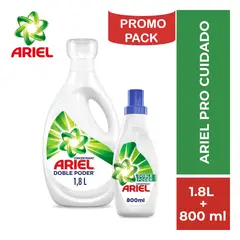 ARIEL - Detergente líquido 1.8 litros+800ml PROMO PACK 2.6 LT