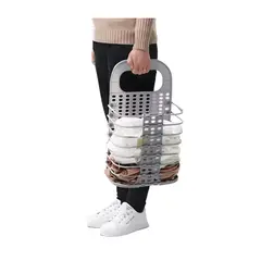 GENERICO - Cesta para Ropa Plegable Gris