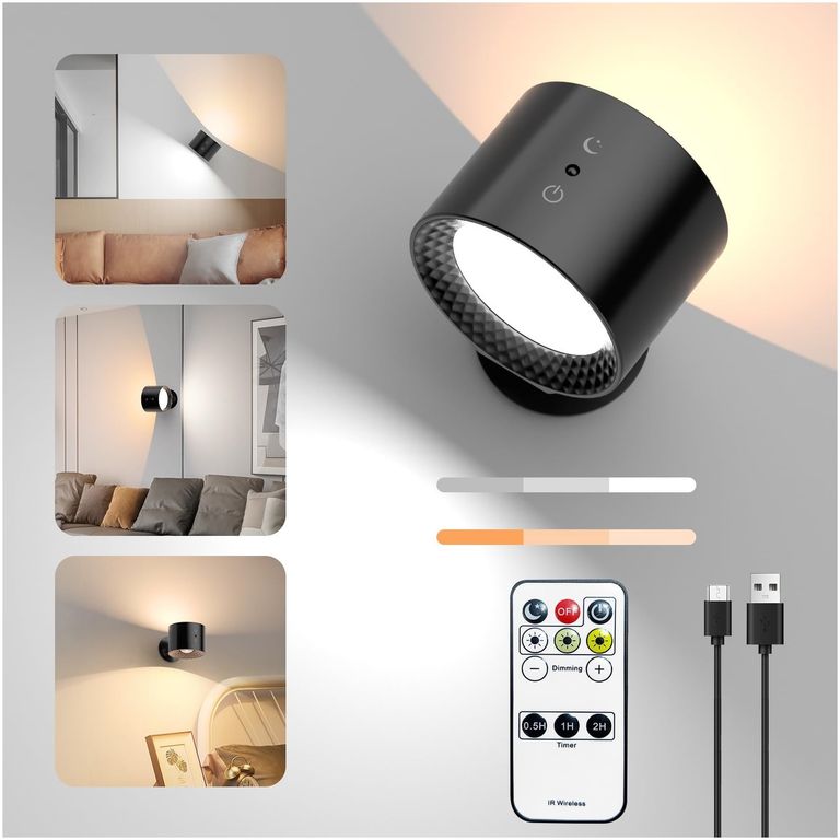 Lámpara Led Dual de Pared Brillo Regulable Multiuso Táctil y Control